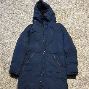 Navy Hooded Puffer Coat